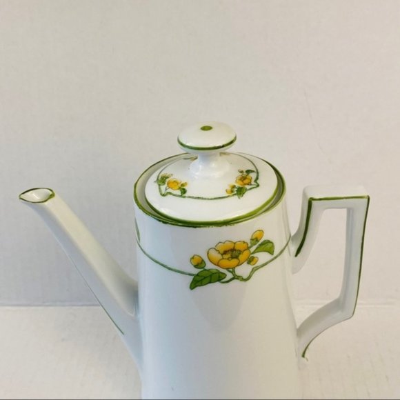 Vintage teapot Victoria Austria yellow flower floral ceramic pottery vine leaf - Picture 3 of 10